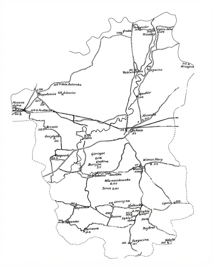 Mapa Okręgu X Limanowa - Nowy Sącz